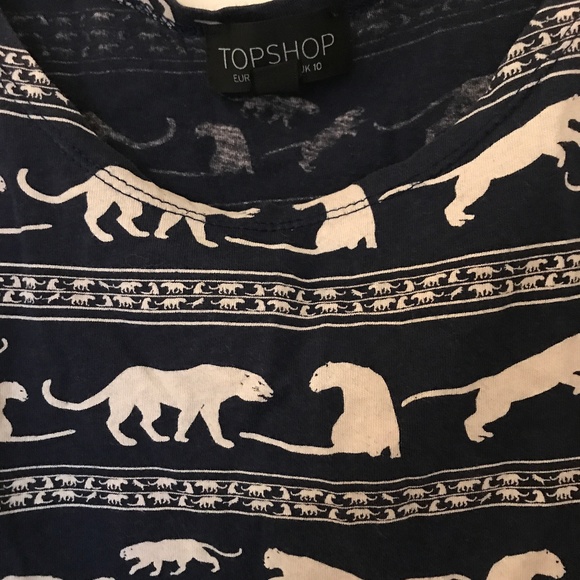 Navy Animal Print Top Shop Tank - Picture 3 of 3